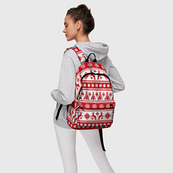 Рюкзак Новый Год Олени и снежинки, цвет: 3D-принт — фото 2