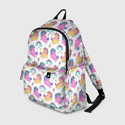 Рюкзак Цветные Единорожки Паттерн, цвет: 3D-принт