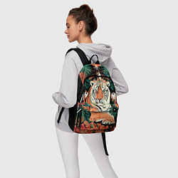 Рюкзак Огненный Тигр в Цветах, цвет: 3D-принт — фото 2