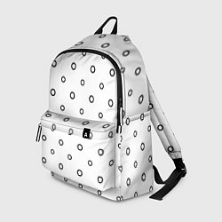 Рюкзак Черно-белый узор в горошек, цвет: 3D-принт