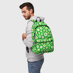 Рюкзак Ромашки на зелёном фоне, цвет: 3D-принт — фото 2