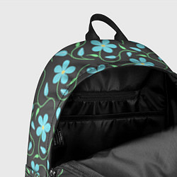 Рюкзак Цветочный узор на темном фоне, цвет: 3D-принт — фото 2
