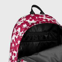 Рюкзак Бело-красный цветочный, цвет: 3D-принт — фото 2