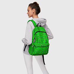Рюкзак Черепа на кислотно-зеленом фоне, цвет: 3D-принт — фото 2