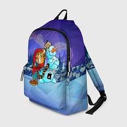 Рюкзак Тигр и снеговик Новогодние, цвет: 3D-принт