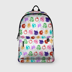 Рюкзак 7 СМЕРТНЫХ ГРЕХОВ ЦВЕТНОЙ ПАТТЕРН СИМВОЛЫ, цвет: 3D-принт — фото 2