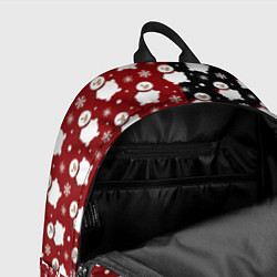 Рюкзак Снеговики, снежинки и снег, цвет: 3D-принт — фото 2