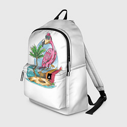 Рюкзак Фламинго На Острове, цвет: 3D-принт