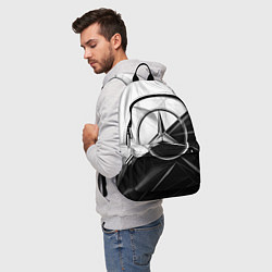Рюкзак MERCEDES-BENZ МЕРСЕДЕС-БЕНЗ BLACK AND WHITE, цвет: 3D-принт — фото 2
