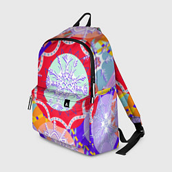 Рюкзак Яркий абстрактный зимний дизайн из снежинок, цвет: 3D-принт