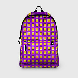 Рюкзак Фиолетовый Фон с Желтыми Квадратами Иллюзия Движен, цвет: 3D-принт — фото 2