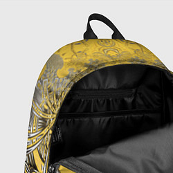 Рюкзак Коллекция Фрактальная мозаика Желтый на черном 573, цвет: 3D-принт — фото 2
