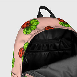 Рюкзак Божья коровка и клевер на розовом, цвет: 3D-принт — фото 2