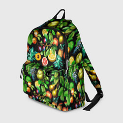 Рюкзак Сочные фрукты - персик, груша, слива, ананас, цвет: 3D-принт