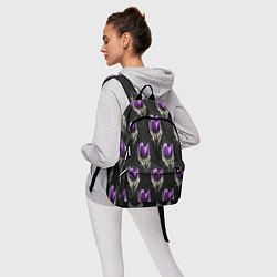 Рюкзак Фиолетовые цветы - паттерн, цвет: 3D-принт — фото 2