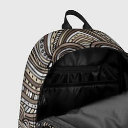 Рюкзак Калейдоскоп Абстракция в стиле дудл Коричневый, бе, цвет: 3D-принт — фото 2