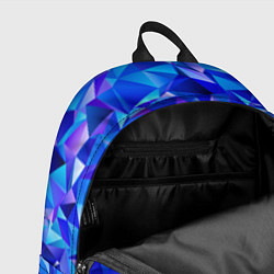 Рюкзак СИНЕ-ГОЛУБЫЕ полигональные кристаллы, цвет: 3D-принт — фото 2