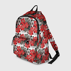 Рюкзак Красные абстрактные цветы, цвет: 3D-принт