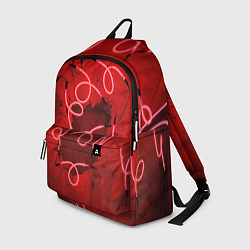 Рюкзак Неоновые закрученные фонари - Красный, цвет: 3D-принт