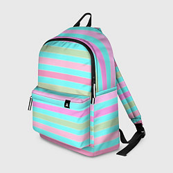 Рюкзак Pink turquoise stripes horizontal Полосатый узор, цвет: 3D-принт