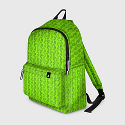 Рюкзак Зеленые узоры в виде листочков, цвет: 3D-принт
