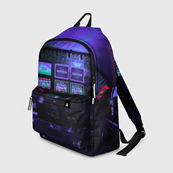 Рюкзак Неоновые игровые автоматы - Фиолетoвый, цвет: 3D-принт