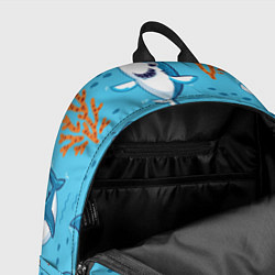Рюкзак Прикольные акулята - паттерн, цвет: 3D-принт — фото 2