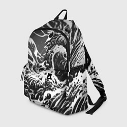 Рюкзак Черно-белые волны, цвет: 3D-принт