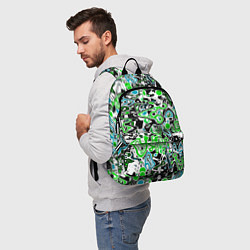 Рюкзак Зелено-голубой абстрактный узор, цвет: 3D-принт — фото 2