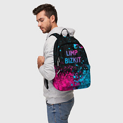 Рюкзак Limp Bizkit - neon gradient: символ сверху, цвет: 3D-принт — фото 2