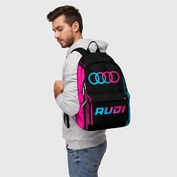 Рюкзак Audi - neon gradient: символ, надпись, цвет: 3D-принт — фото 2