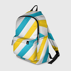 Рюкзак Желтые и синие полосы, цвет: 3D-принт