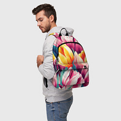 Рюкзак Букет акварельных тюльпанов, цвет: 3D-принт — фото 2