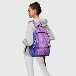 Рюкзак Волнообразные абстрактные розовые паттерны, цвет: 3D-принт — фото 2