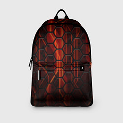 Рюкзак Соты на красном фоне, цвет: 3D-принт — фото 2