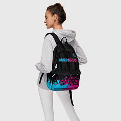 Рюкзак Among Us - neon gradient: символ сверху, цвет: 3D-принт — фото 2