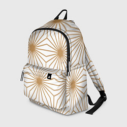 Рюкзак Золотой паттерн на белом фоне, цвет: 3D-принт