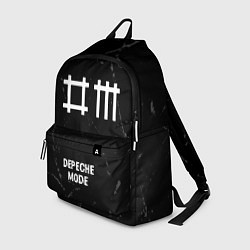 Рюкзак Depeche Mode glitch на темном фоне: символ, надпис, цвет: 3D-принт