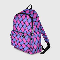 Рюкзак Фиолетово-сиреневая плетёнка - оптическая иллюзия, цвет: 3D-принт