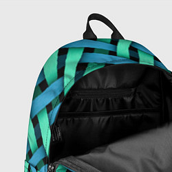 Рюкзак Сине-зелёная плетёнка - оптическая иллюзия, цвет: 3D-принт — фото 2