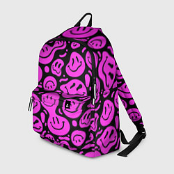 Рюкзак Кислотный розовый в смайликах, цвет: 3D-принт