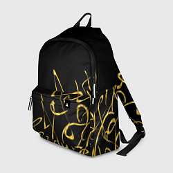 Рюкзак Золотая каллиграфия на черном фоне, цвет: 3D-принт