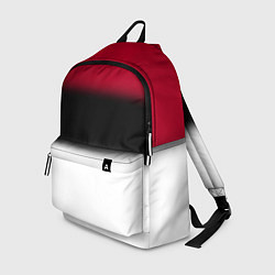 Рюкзак Размытый полосатый узор черный красный белый, цвет: 3D-принт