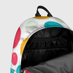 Рюкзак Белый фон и абстрактные разноцветные объёмные окру, цвет: 3D-принт — фото 2