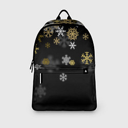 Рюкзак Золотые и белые снежинки, цвет: 3D-принт — фото 2