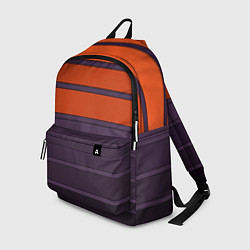 Рюкзак Полосатый фиолетово-оранжевый узор, цвет: 3D-принт