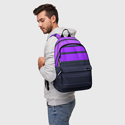 Рюкзак Полосатый узор в серых и фиолетовых тонах, цвет: 3D-принт — фото 2