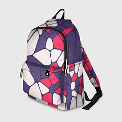 Рюкзак Бело-фиолетово-красный паттерн из камней, цвет: 3D-принт