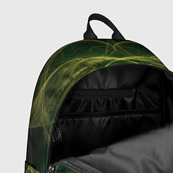 Рюкзак Зелёно-жёлтый волнообразные линии во тьме, цвет: 3D-принт — фото 2