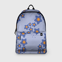 Рюкзак Узор из синих цветов на сиреневом фоне, цвет: 3D-принт — фото 2